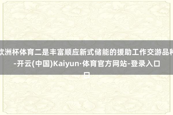 欧洲杯体育二是丰富顺应新式储能的援助工作交游品种-开云(中国)Kaiyun·体育官方网站-登录入口