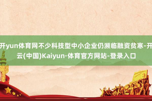 开yun体育网不少科技型中小企业仍濒临融资贫寒-开云(中国)Kaiyun·体育官方网站-登录入口