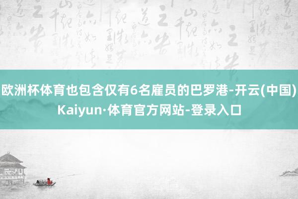欧洲杯体育也包含仅有6名雇员的巴罗港-开云(中国)Kaiyun·体育官方网站-登录入口