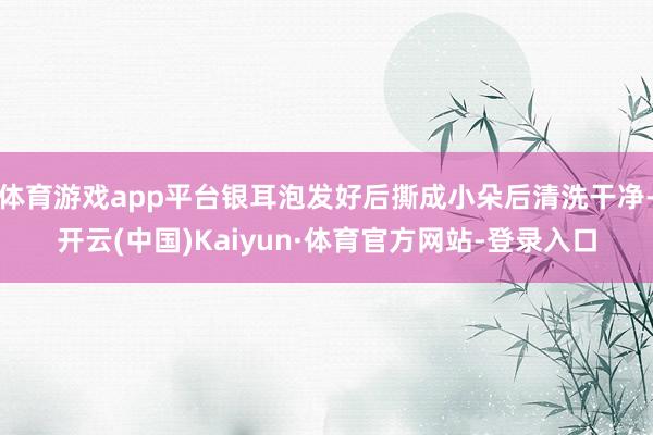 体育游戏app平台银耳泡发好后撕成小朵后清洗干净-开云(中国)Kaiyun·体育官方网站-登录入口
