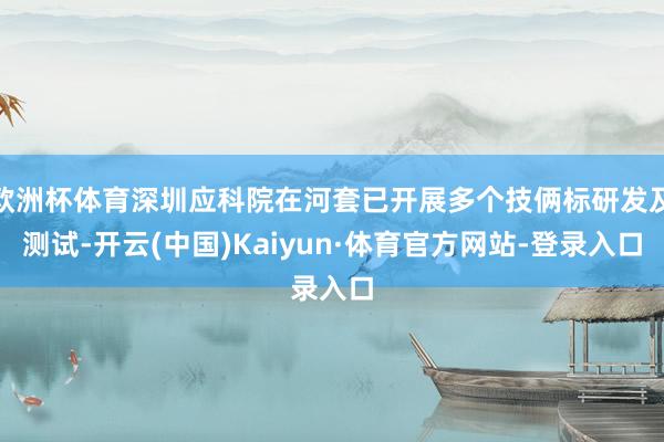 欧洲杯体育深圳应科院在河套已开展多个技俩标研发及测试-开云(中国)Kaiyun·体育官方网站-登录入口