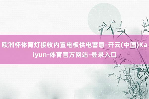 欧洲杯体育灯接收内置电板供电蓄意-开云(中国)Kaiyun·体育官方网站-登录入口