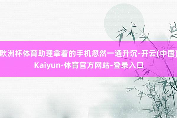 欧洲杯体育助理拿着的手机忽然一通升沉-开云(中国)Kaiyun·体育官方网站-登录入口