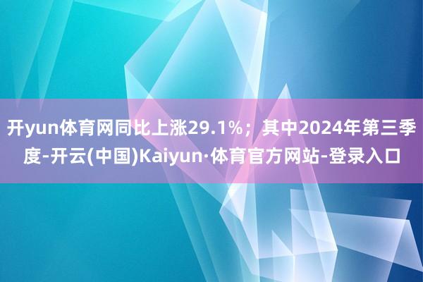 开yun体育网同比上涨29.1%；其中2024年第三季度-开云(中国)Kaiyun·体育官方网站-登录入口