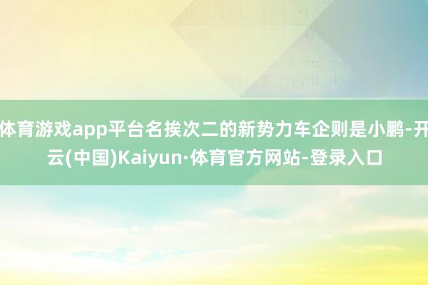 体育游戏app平台名挨次二的新势力车企则是小鹏-开云(中国)Kaiyun·体育官方网站-登录入口