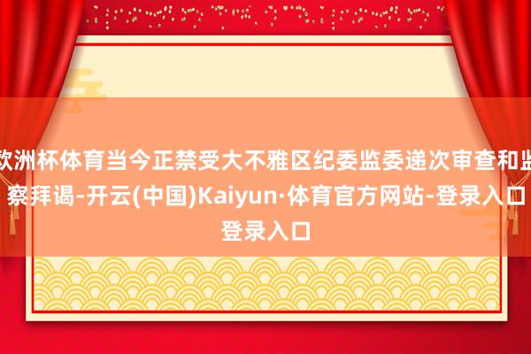 欧洲杯体育当今正禁受大不雅区纪委监委递次审查和监察拜谒-开云(中国)Kaiyun·体育官方网站-登录入口
