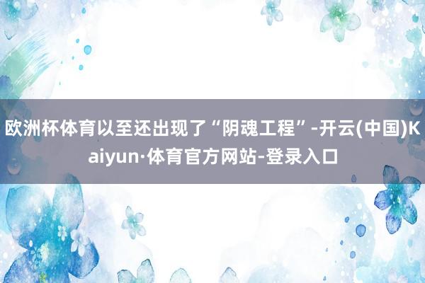 欧洲杯体育以至还出现了“阴魂工程”-开云(中国)Kaiyun·体育官方网站-登录入口