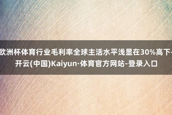 欧洲杯体育行业毛利率全球主活水平浅显在30%高下-开云(中国)Kaiyun·体育官方网站-登录入口