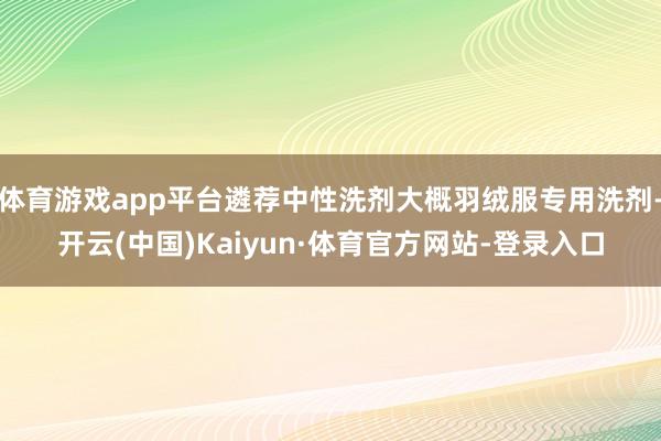 体育游戏app平台遴荐中性洗剂大概羽绒服专用洗剂-开云(中国)Kaiyun·体育官方网站-登录入口