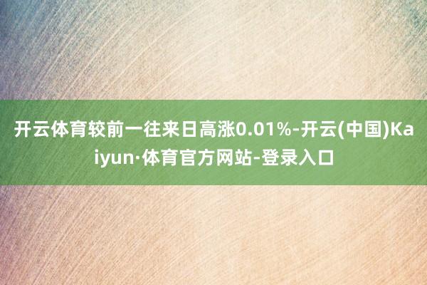开云体育较前一往来日高涨0.01%-开云(中国)Kaiyun·体育官方网站-登录入口